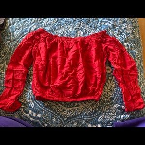 Brandy Melville red off the shoulder top